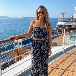 Zenobia Monochrome Leaf Pattern Dress